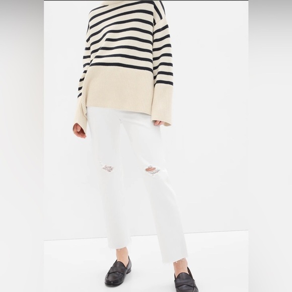 GAP WOMEN HIGH RISE STRAIGHT LEG JEANS - WHITE SIZE 31 (NEW WITH TAGS) - Picture 4 of 5